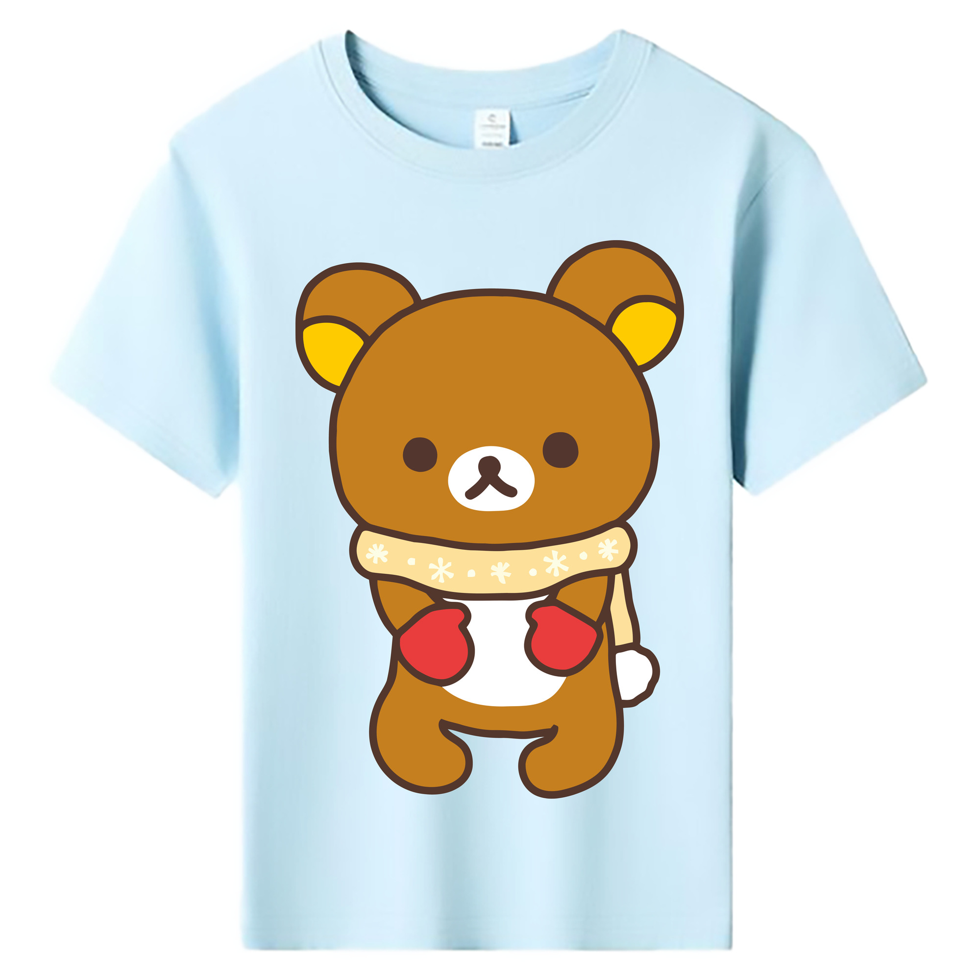 （画像用） リラックマ リラックマ キイロイトリ Rilakkuma Korilakkuma Kiiroitori 綿100％キッズTシャツ（フロントプリント）